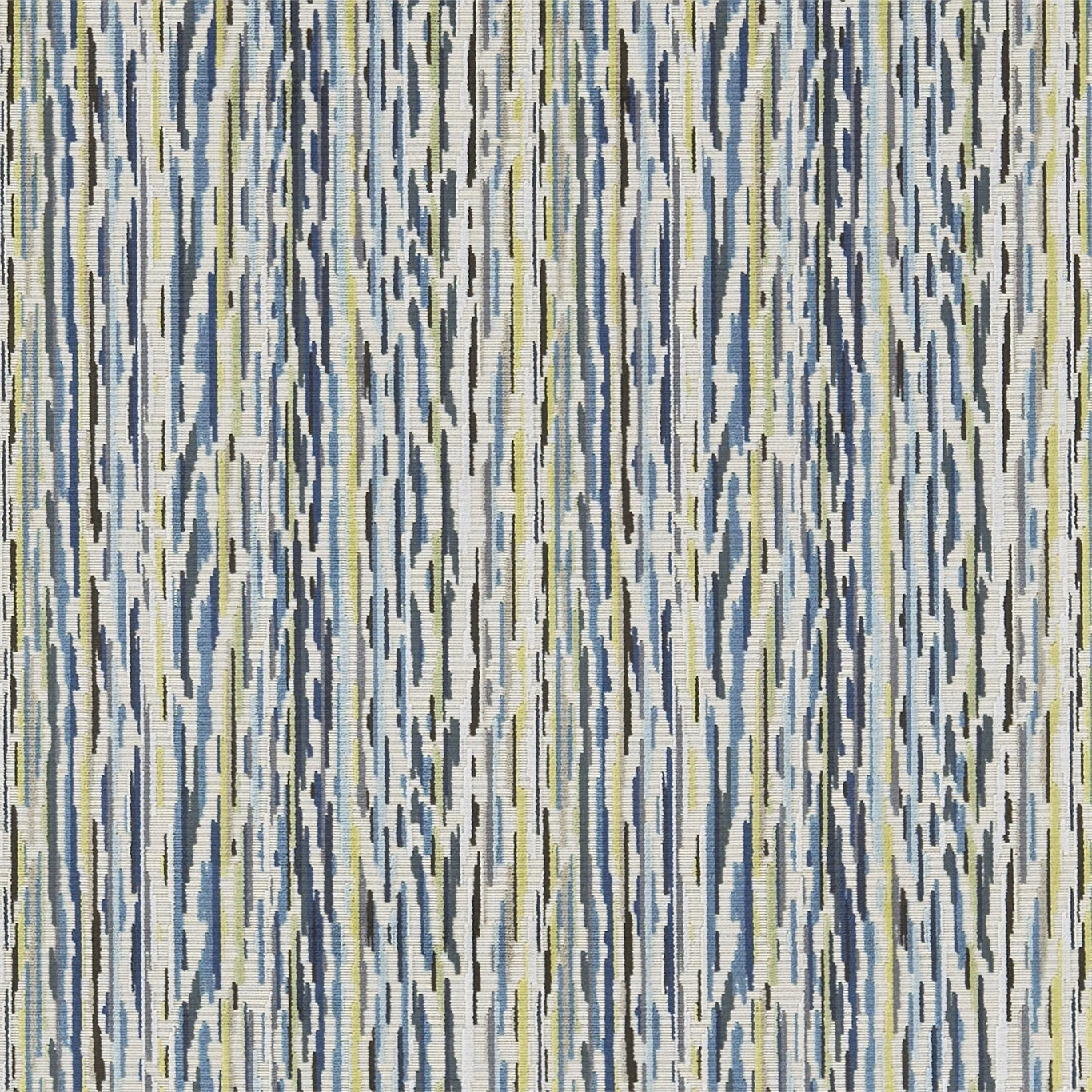 Denim blue, zest green and oyster streaks in a dense vertical weave