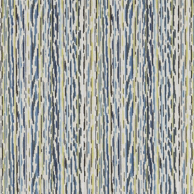 Denim blue, zest green and oyster streaks in a dense vertical weave