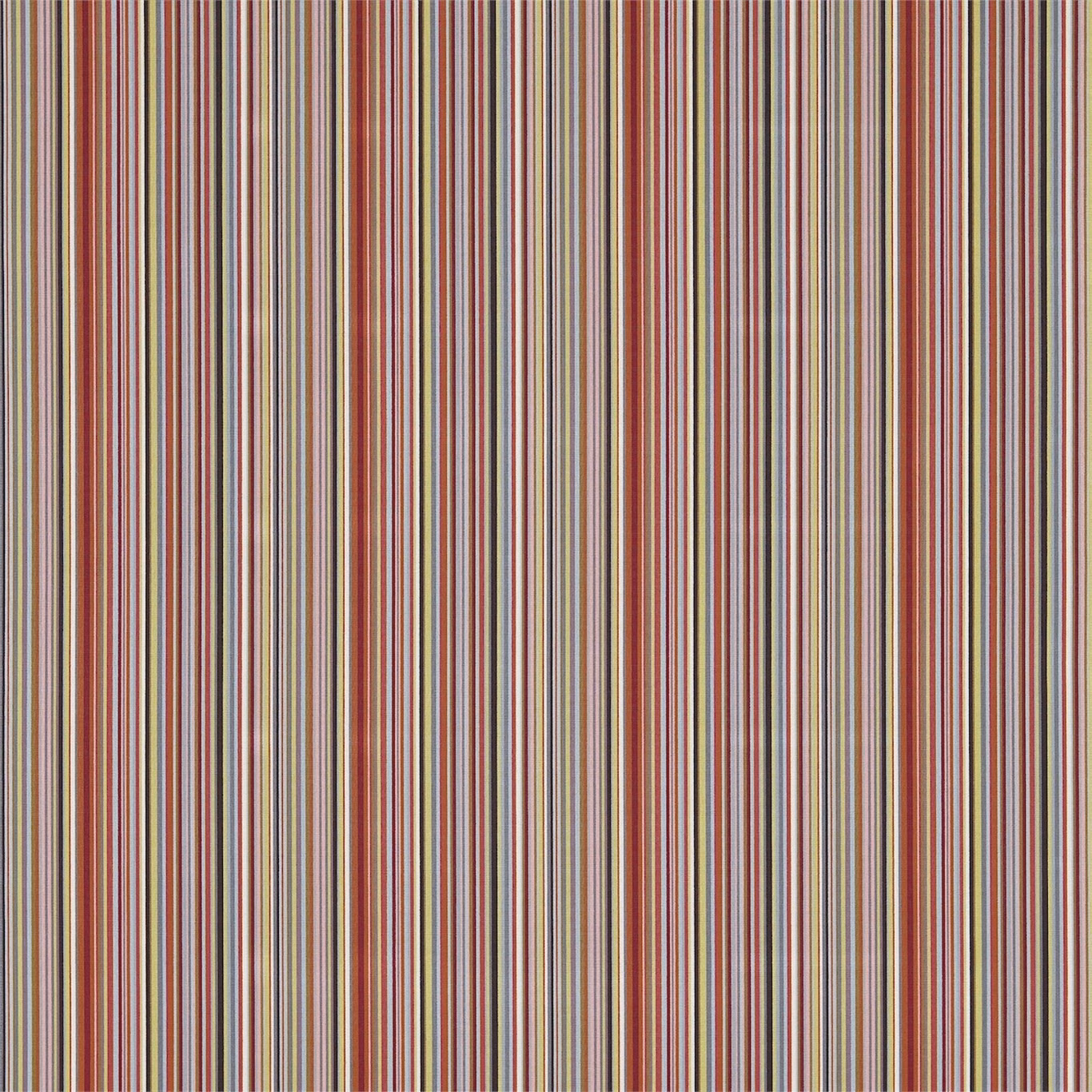 Dense olive, claret and tabasco vertical stripes with cream and grey woven lines