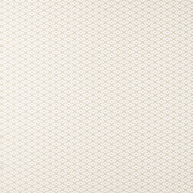 Warm parchment fabric with a fine ivory geometric trellis weave