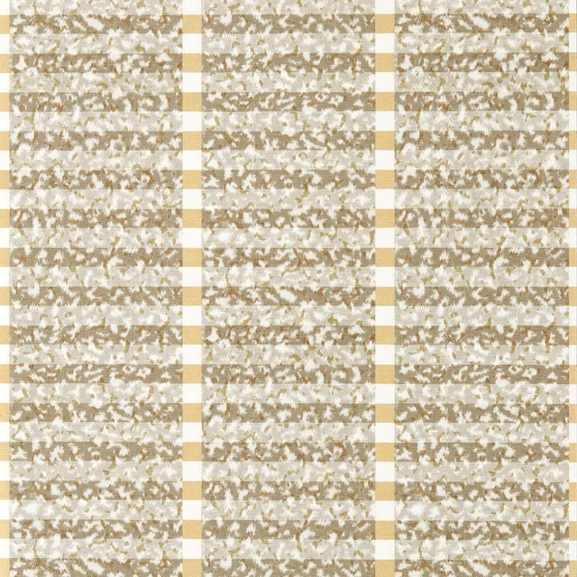 Stone and nectar striped wallpaper with distressed, foliage-like mottled marks