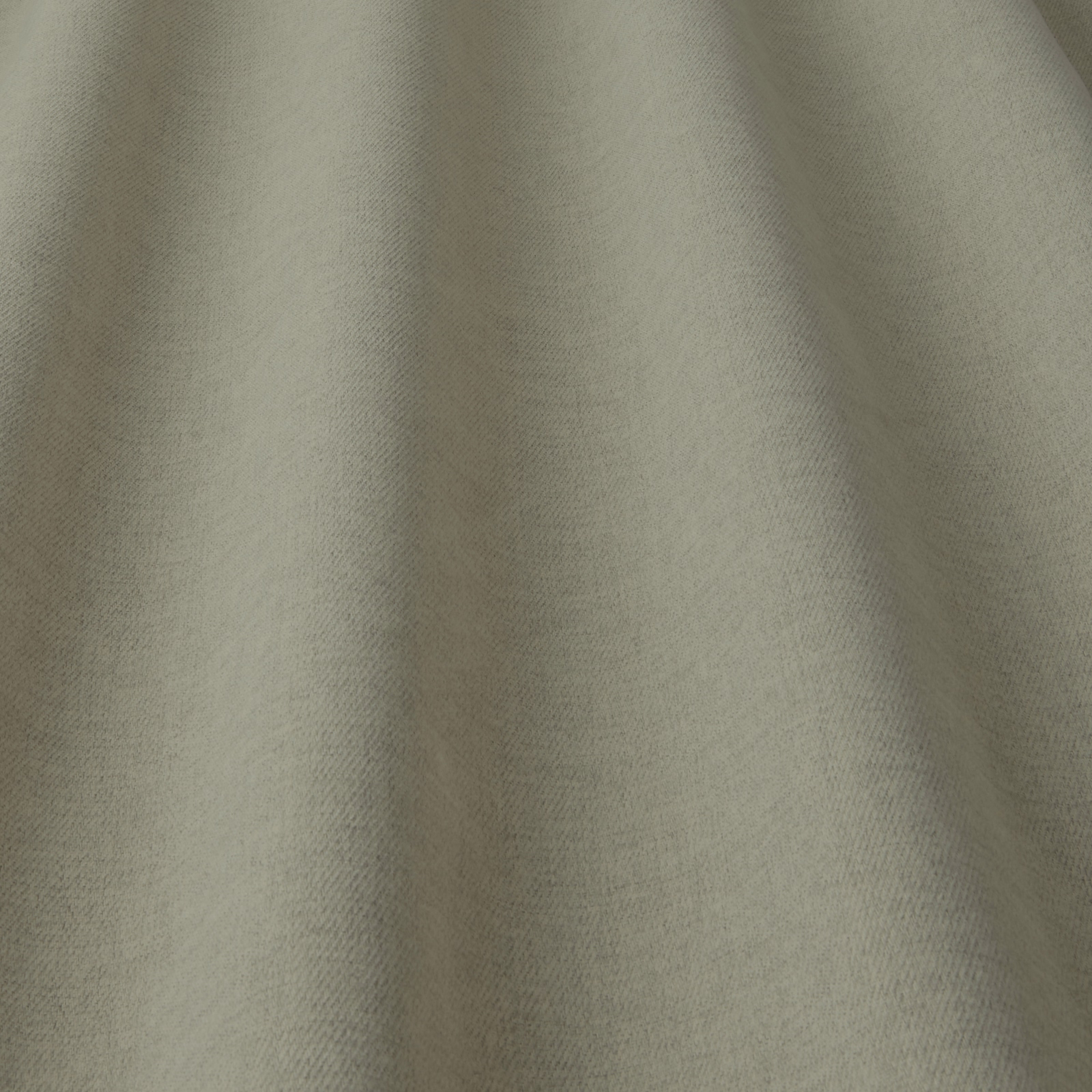 Muted sage-green plain weave fabric with soft diagonal texture and gentle folds