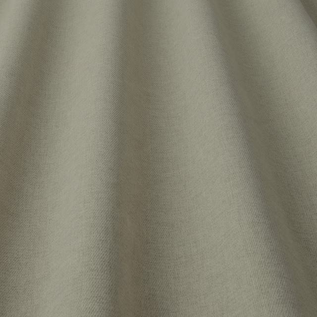 Muted sage-green plain weave fabric with soft diagonal texture and gentle folds