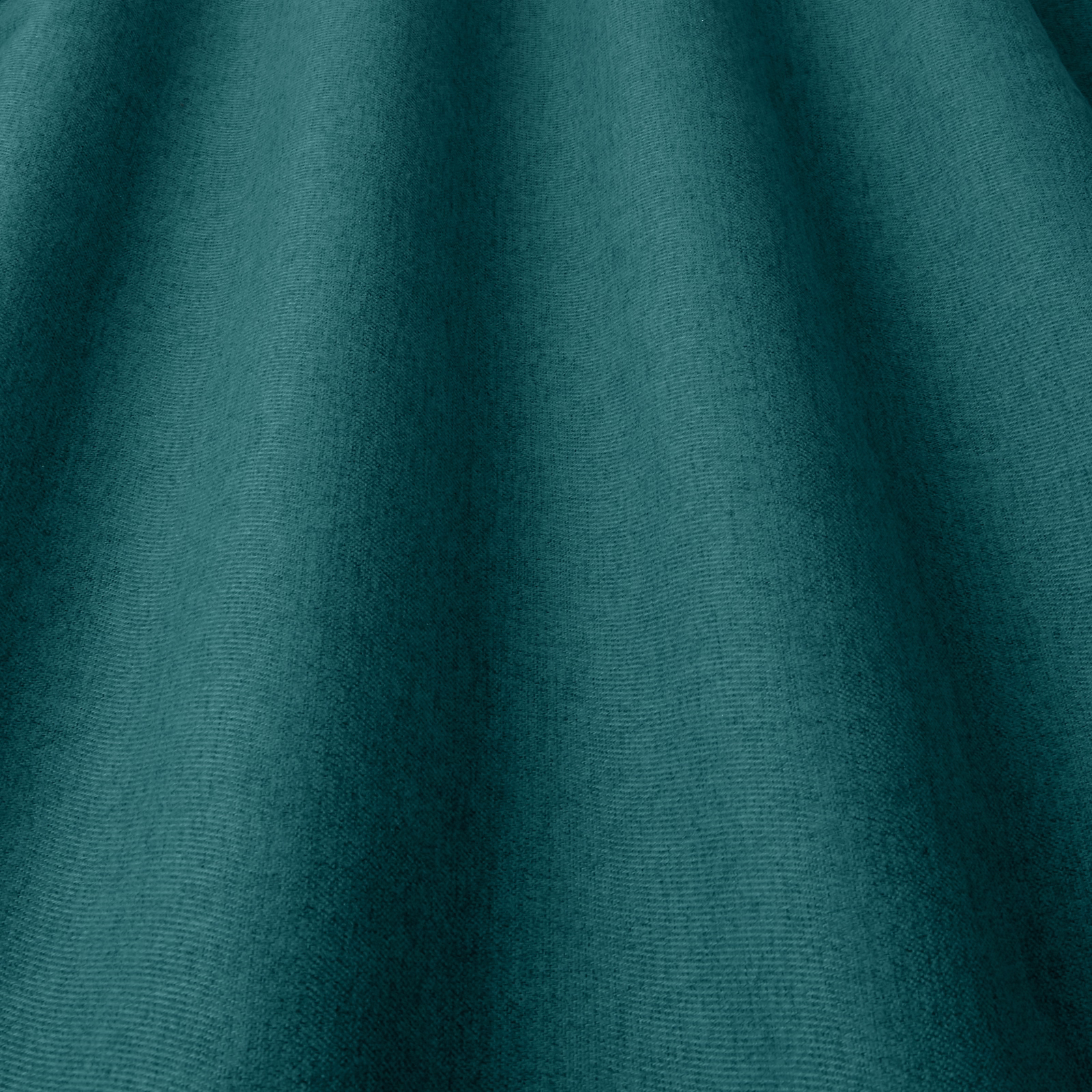 Deep teal plain-woven fabric with soft shaded folds and smooth texture