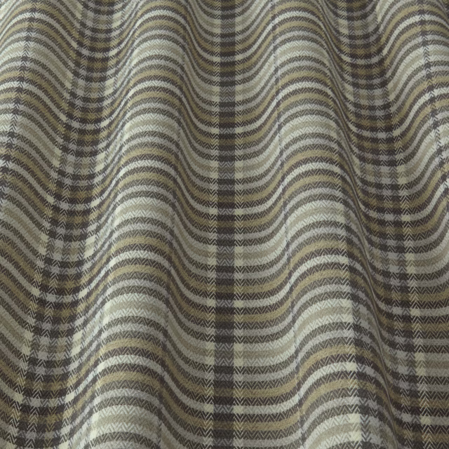 Cool grey and sage striped woven fabric with chevron texture and soft wave pattern