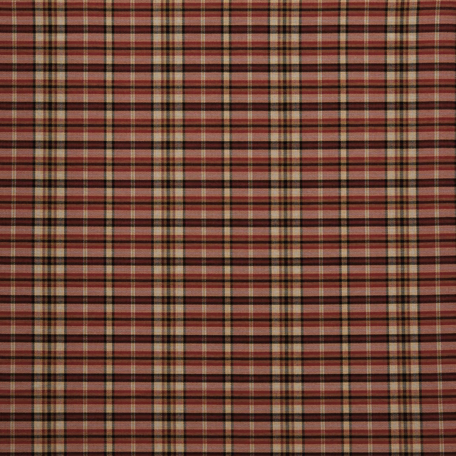 Small wine-red and beige check fabric with black stripe detailing