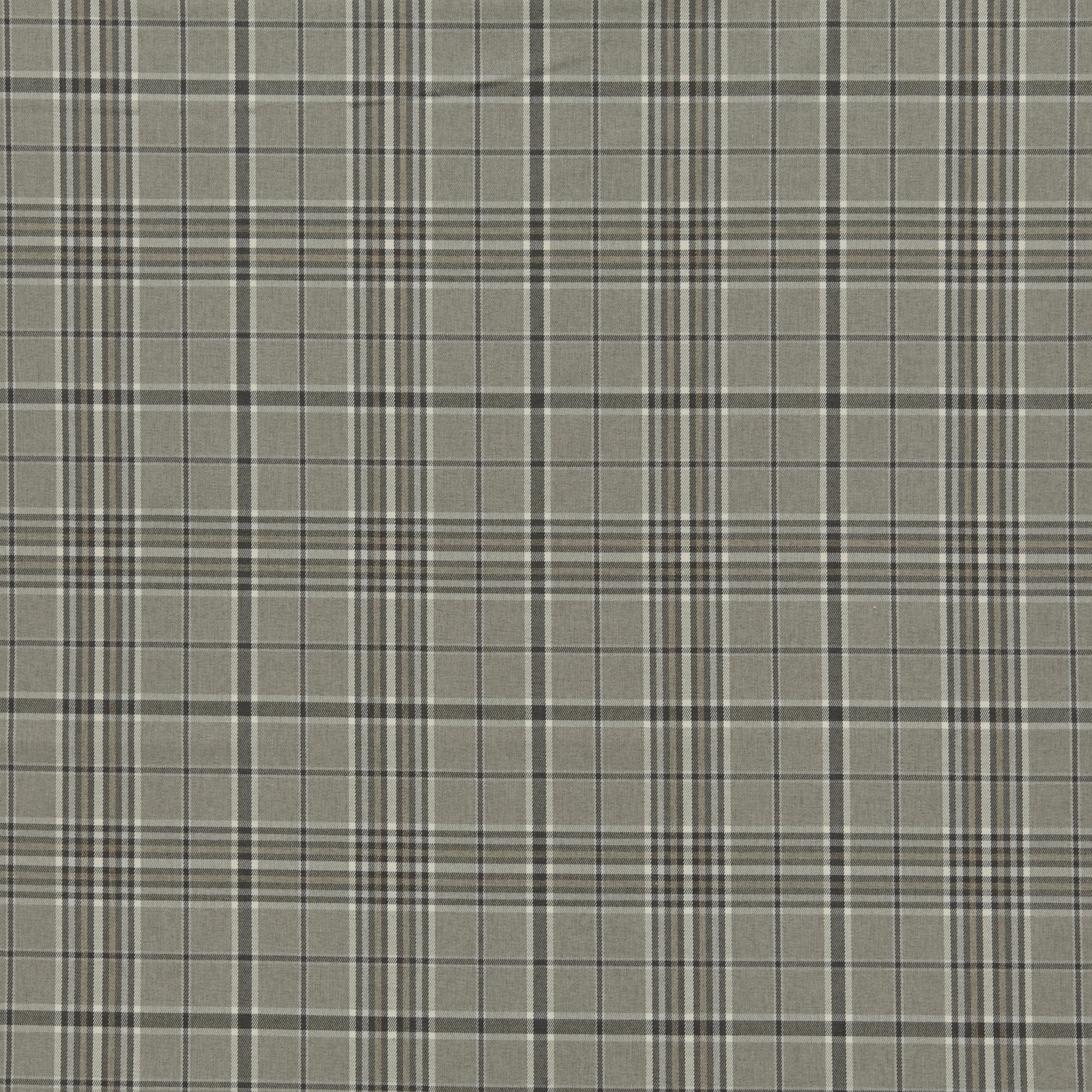 Soft sage checked fabric with charcoal and ivory plaid lines