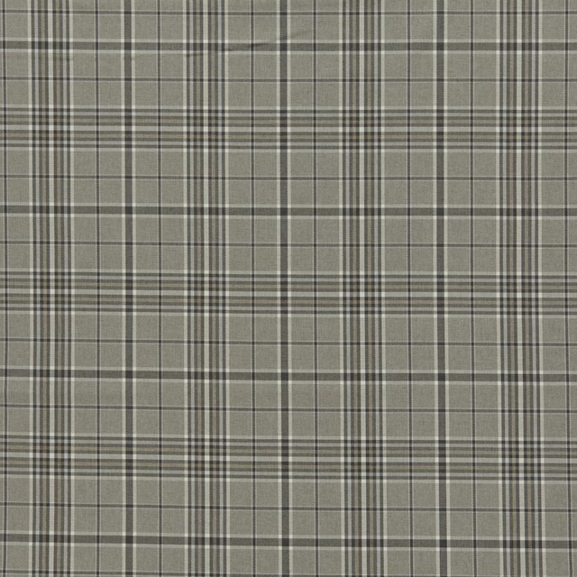 Soft sage checked fabric with charcoal and ivory plaid lines