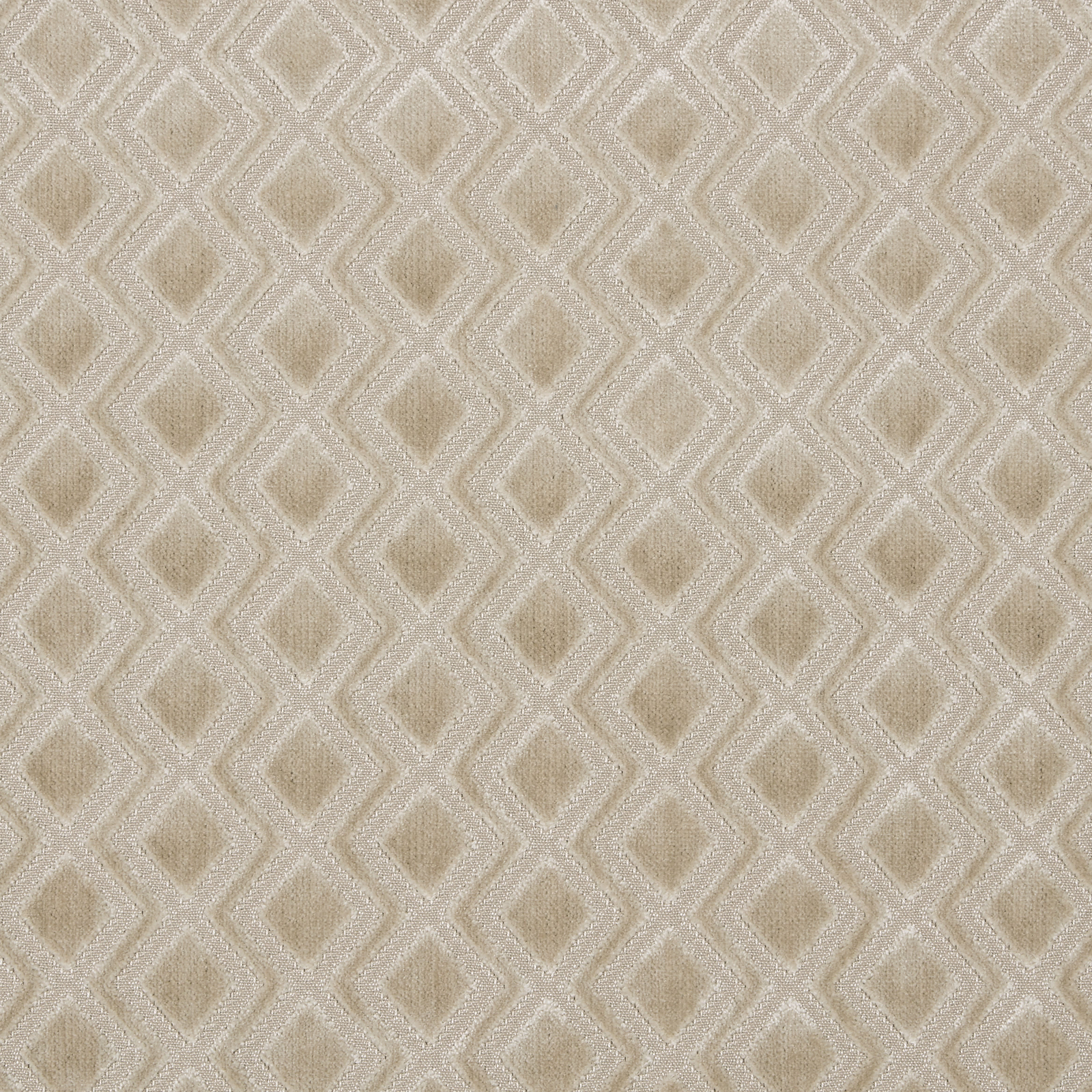 Pale stone velvet with small diamond lattice pattern and soft sheen