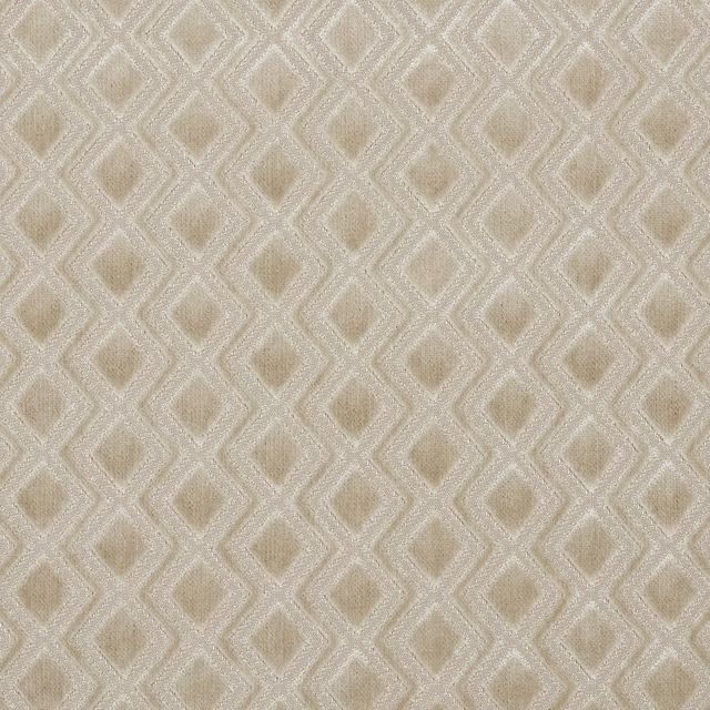 Pale stone velvet with small diamond lattice pattern and soft sheen