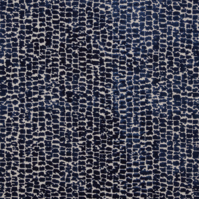 Deep navy velvet with a small abstract pebble pattern and pale flecked highlights