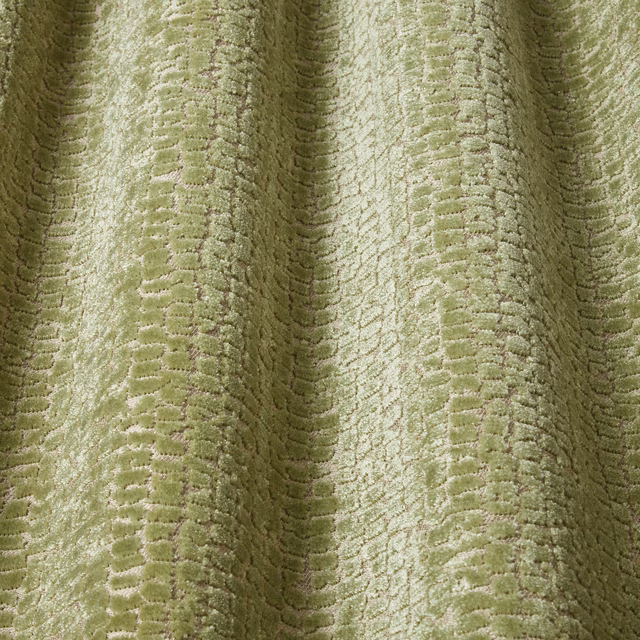 Pale seafoam green velvet swatch with rippling wavy texture