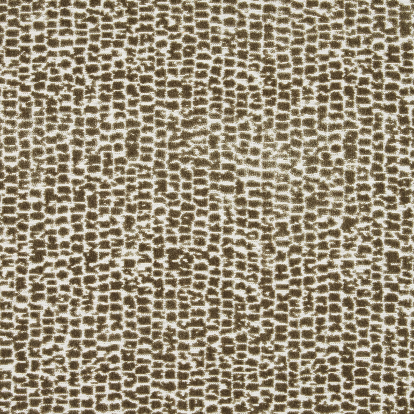 Taupe and brown irregular geometric velvet swatch with soft low sheen