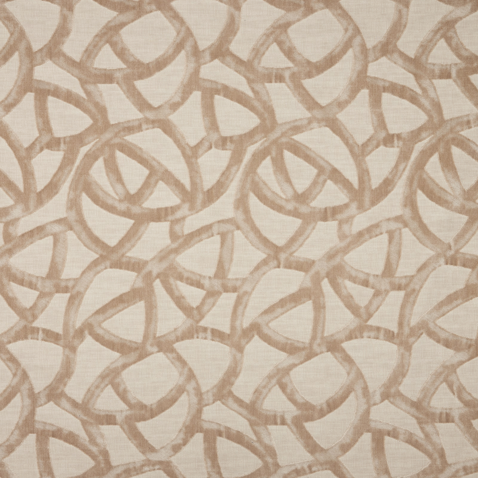 Cream stone velvet with interlaced taupe loop pattern