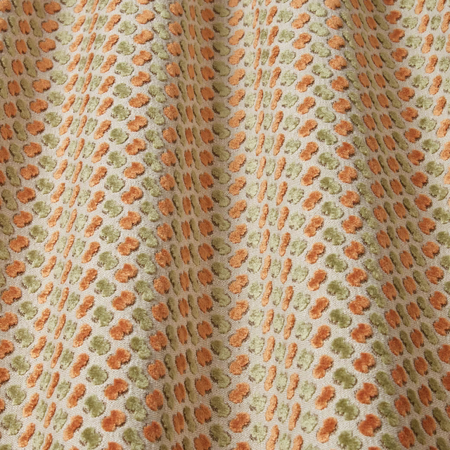 Spotted sienna and sage velvet with a soft neutral ground and sheen