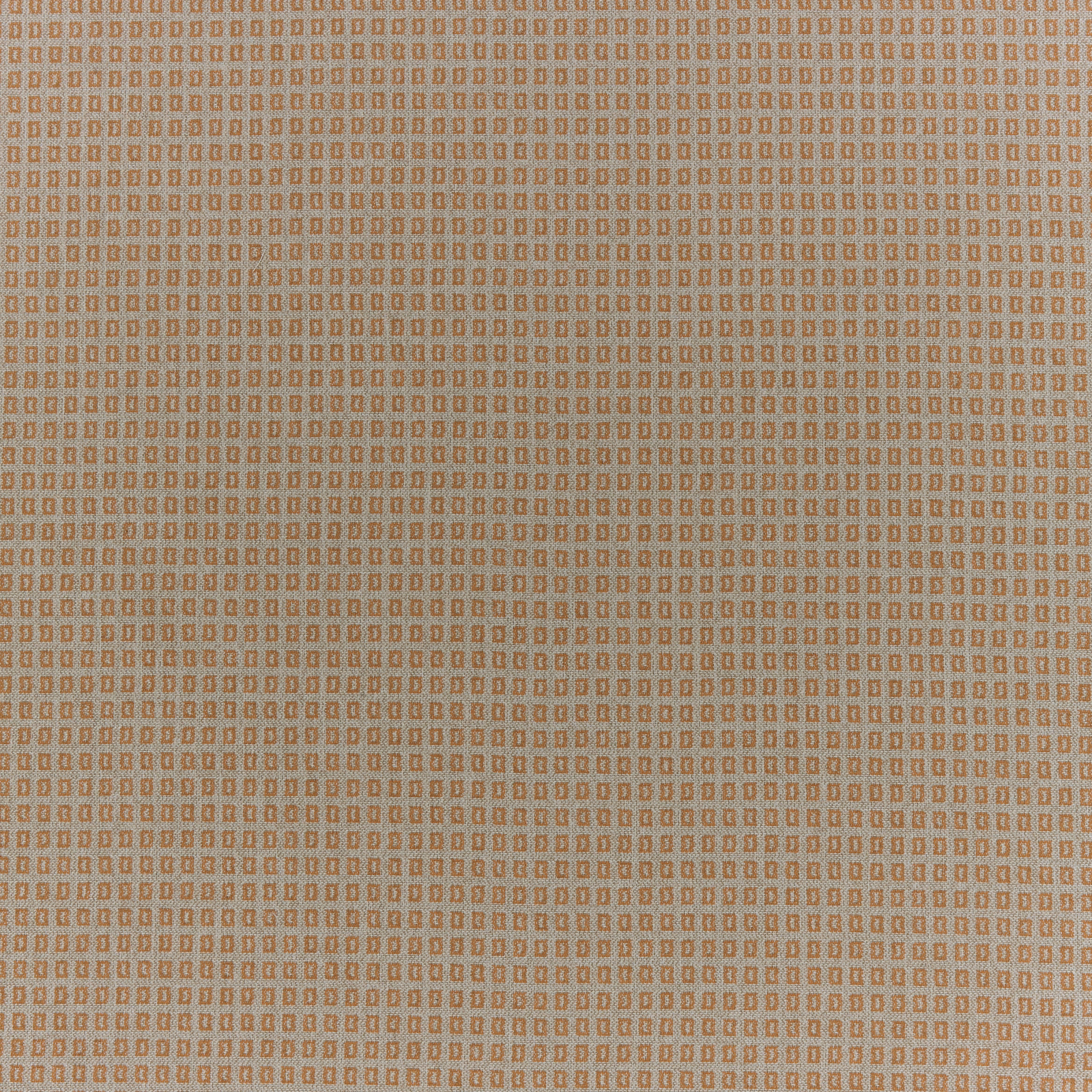Warm terracotta geometric fabric with a tight small-scale woven grid