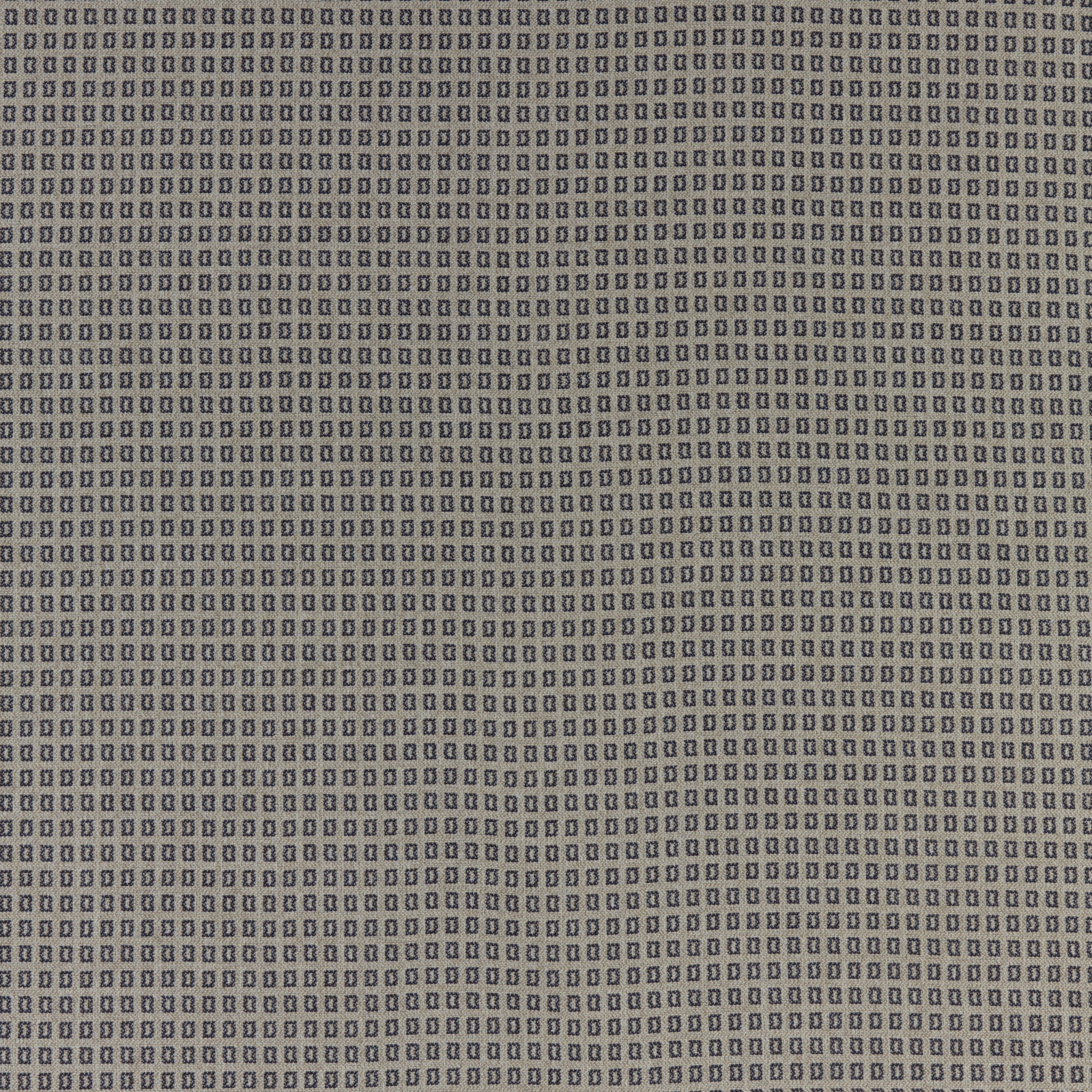 Close-up of a small navy geometric weave with a soft blue-grey ground