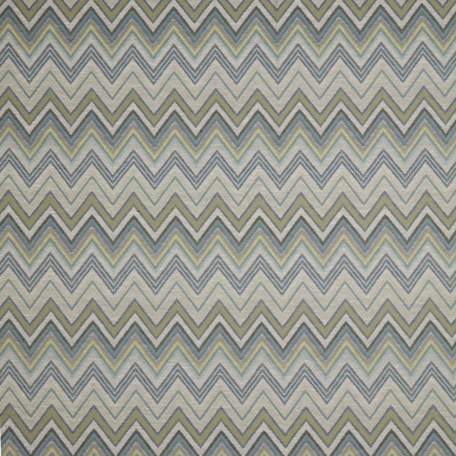 Soft sage and aqua chevron fabric with fine woven texture