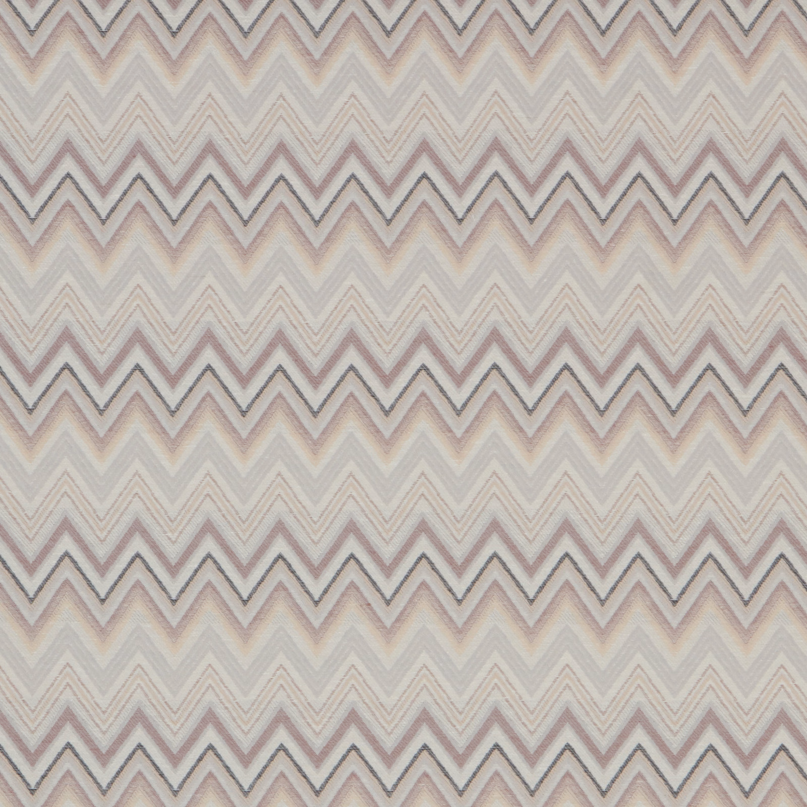 Soft blush and beige chevron woven fabric with muted zigzag stripes