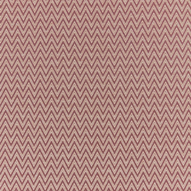 Large bilberry and blush chevron woven fabric with a crisp geometric repeat