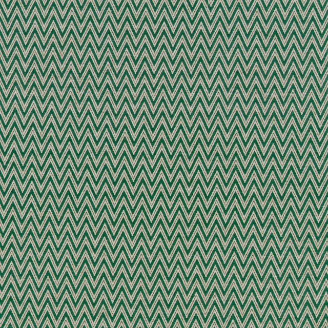 Jade green chevron geometric fabric on a taupe ground