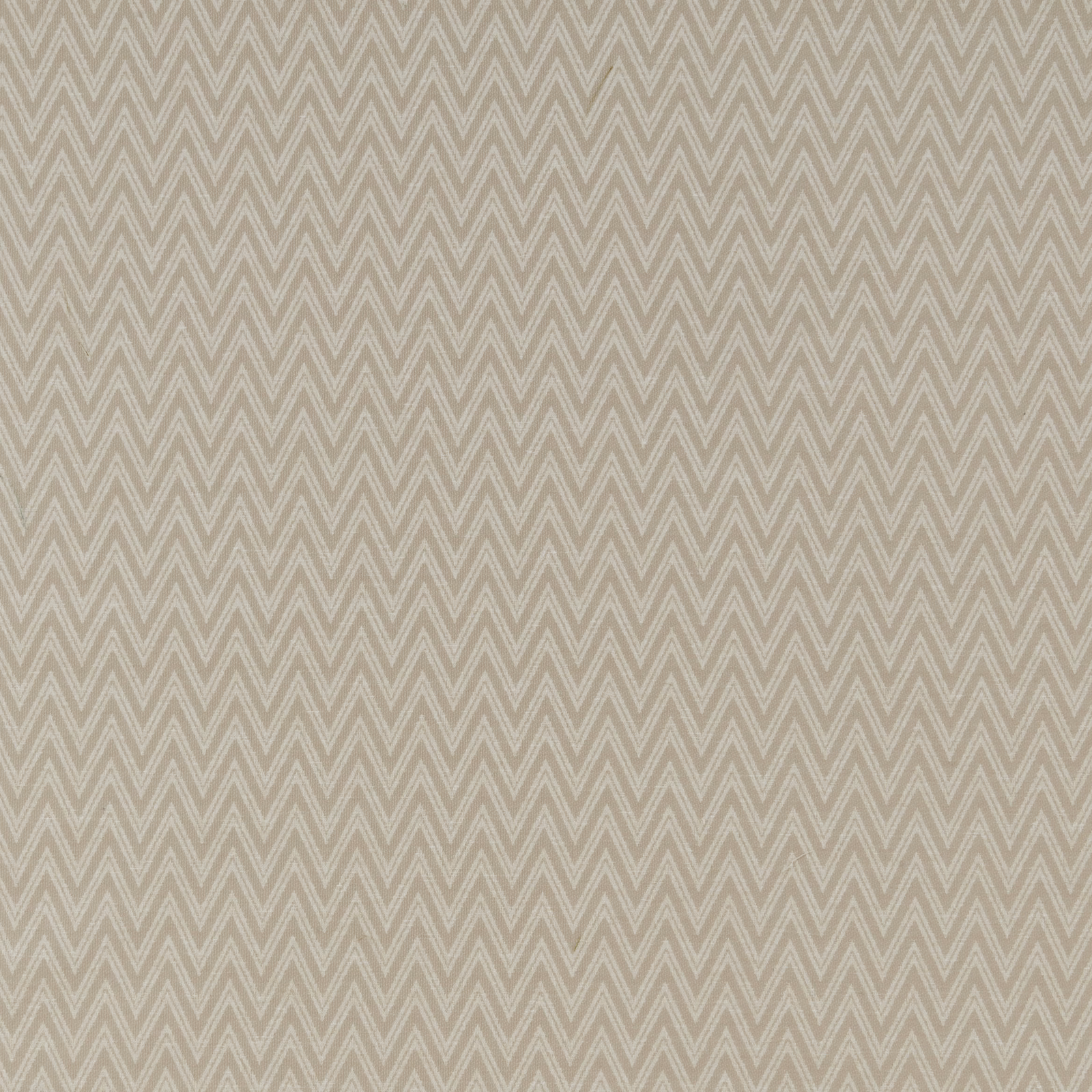 Stone beige chevron geometric fabric with fine ivory zigzag pattern