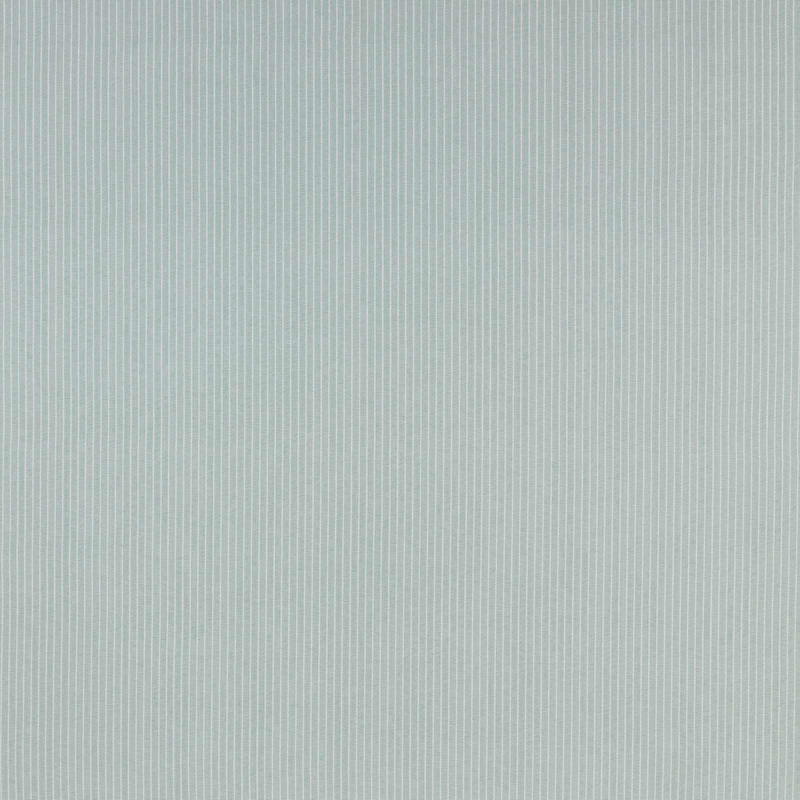 Soft aqua cotton fabric with fine vertical white pinstripes
