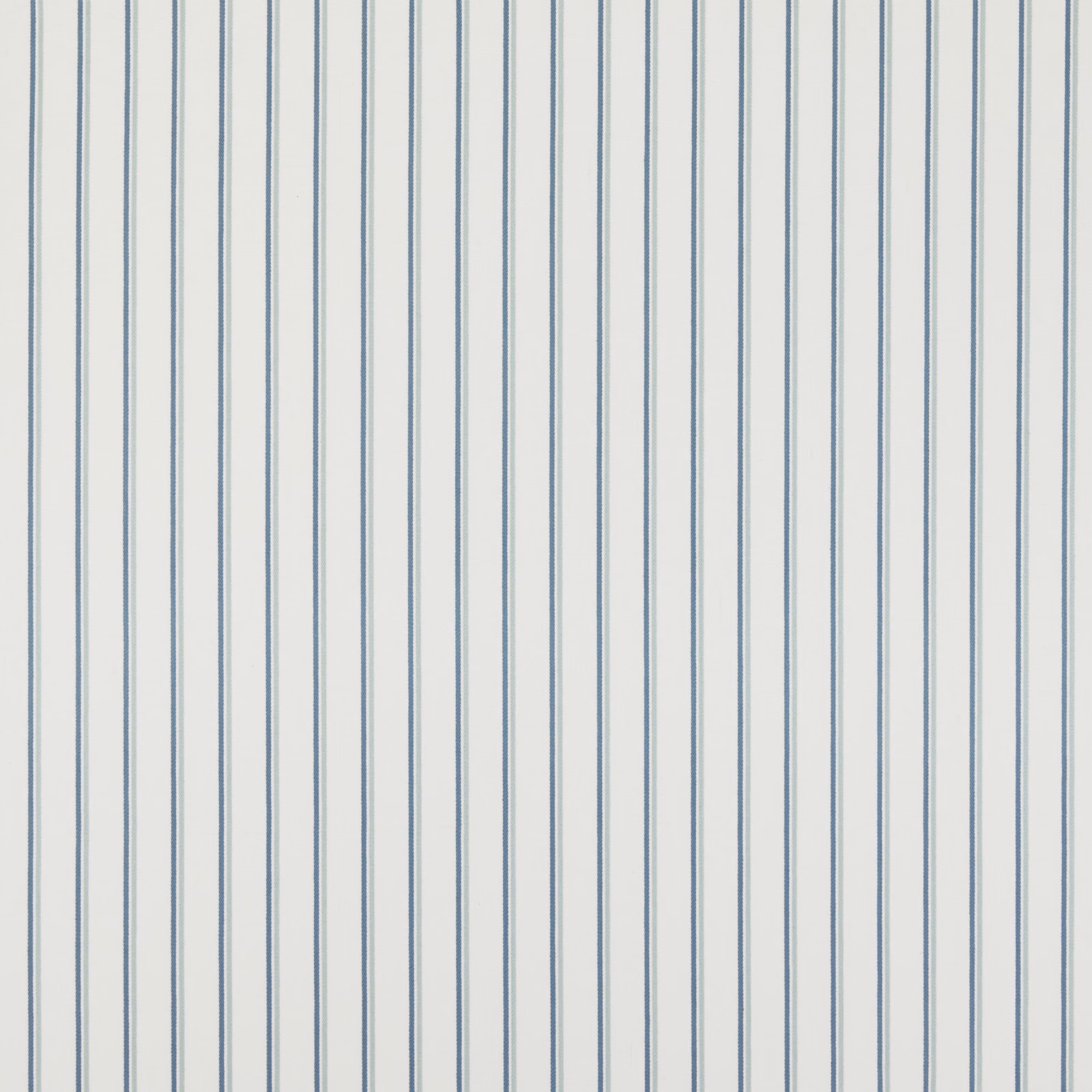 Pale cotton fabric with slim vertical aqua-blue stripes