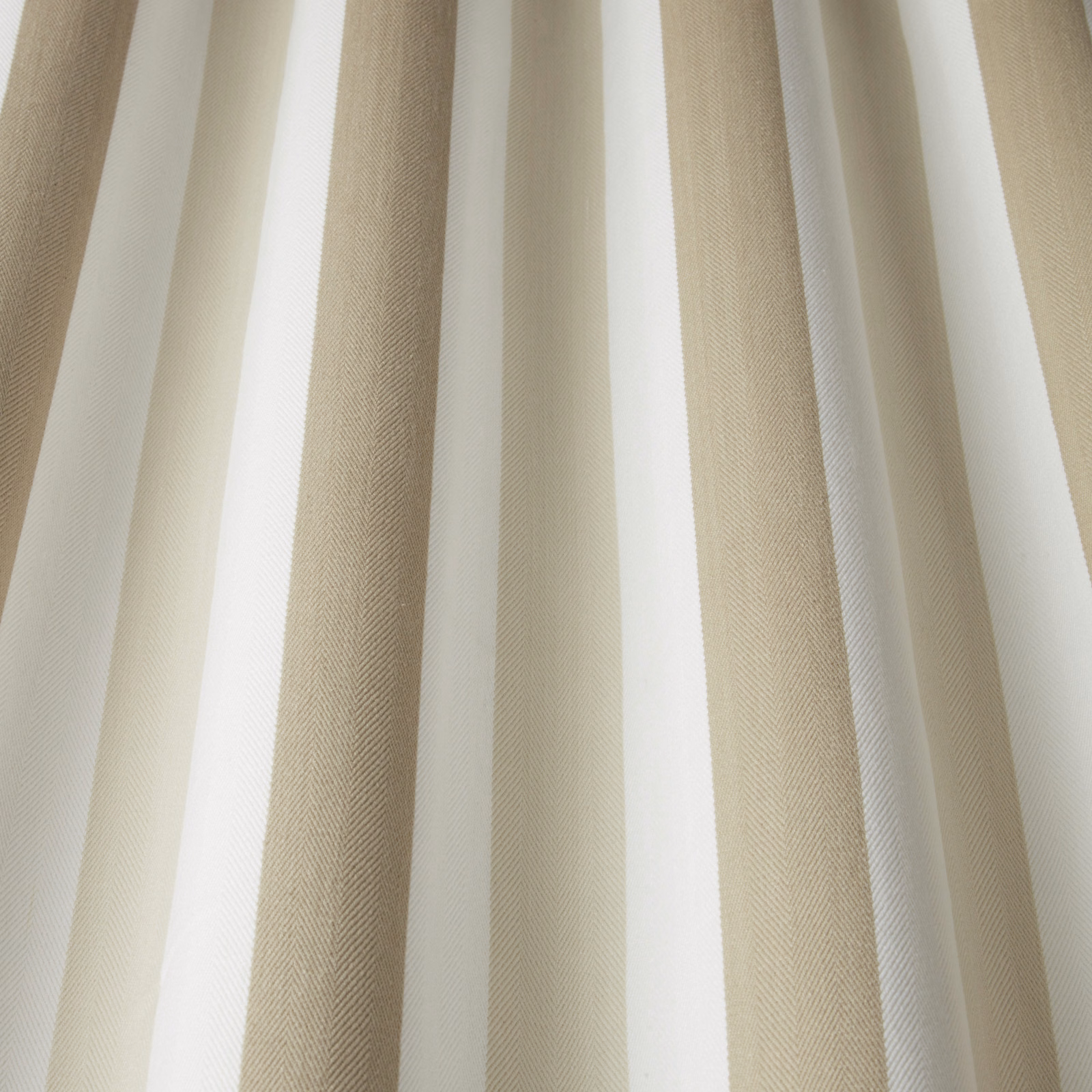 Cream cotton fabric with vertical wavy stripes and fine herringbone texture
