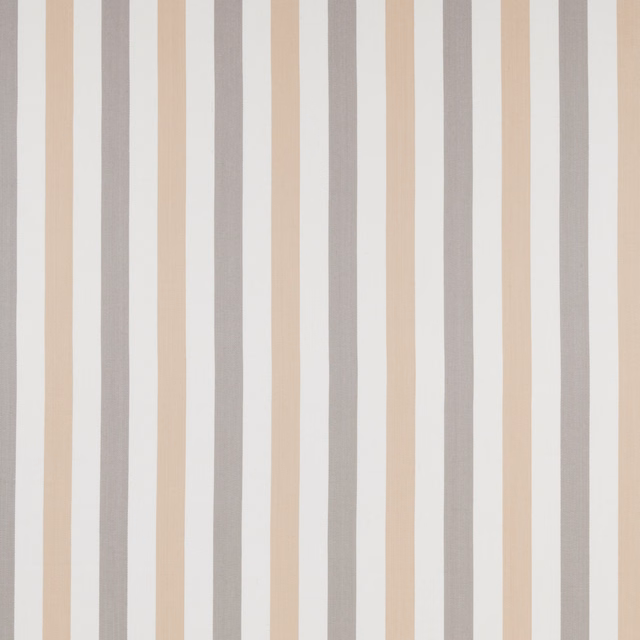 Vertical stripes in soft rose beige, pale grey and ivory cotton fabric
