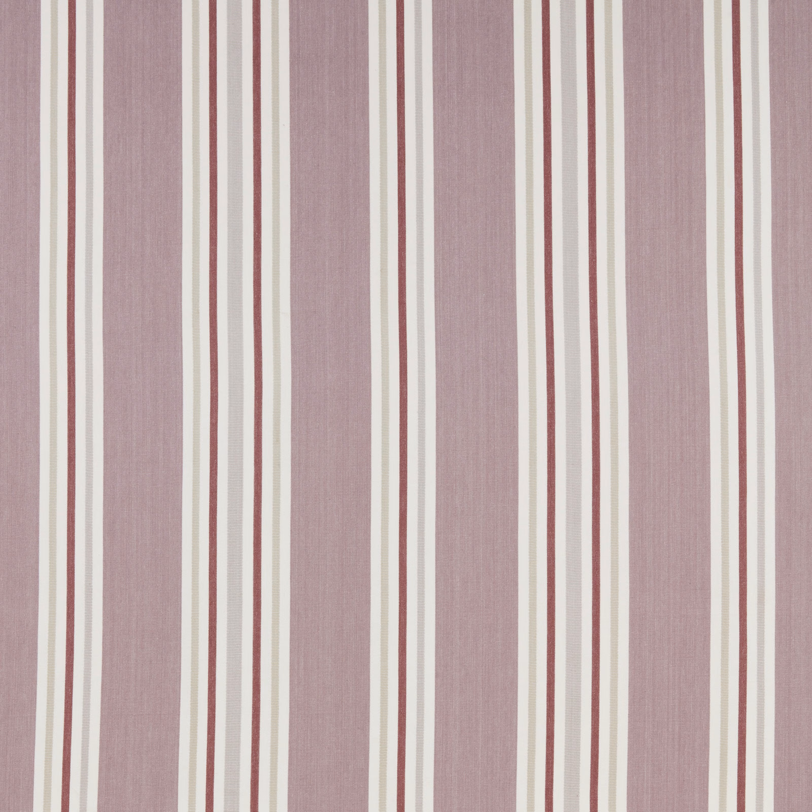 Vertical dusty mauve cotton stripe with cream and grape pinstripes