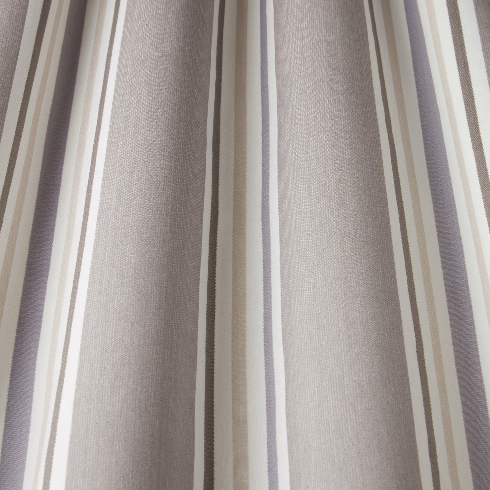 Soft mineral grey cotton stripe with lilac and taupe vertical bands