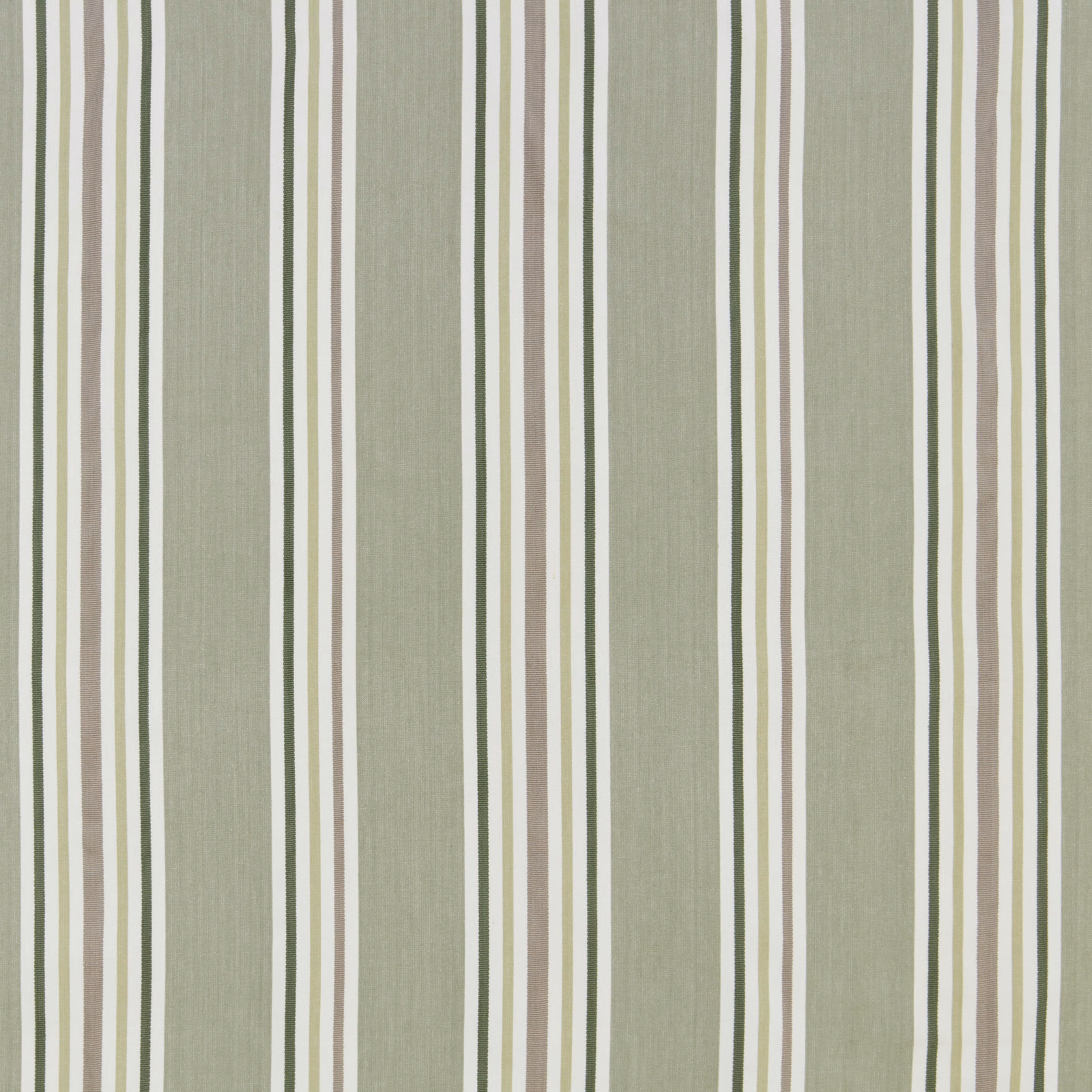 Vertical sage olive and off-white stripes on a matte cotton fabric