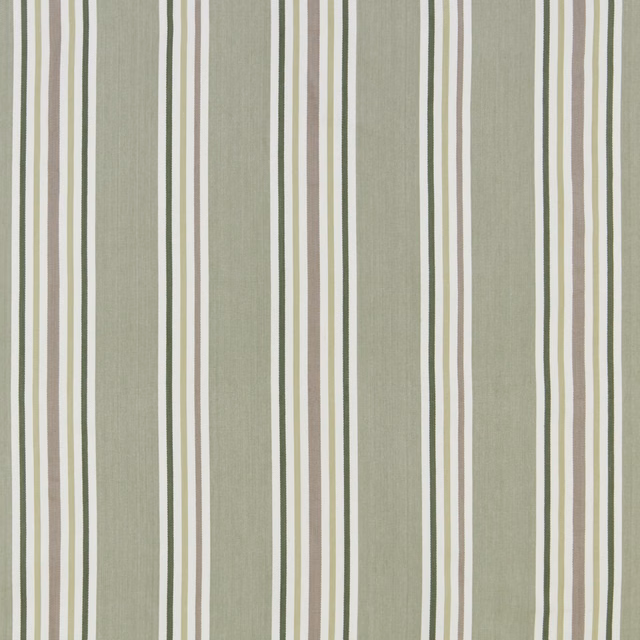 Vertical sage olive and off-white stripes on a matte cotton fabric