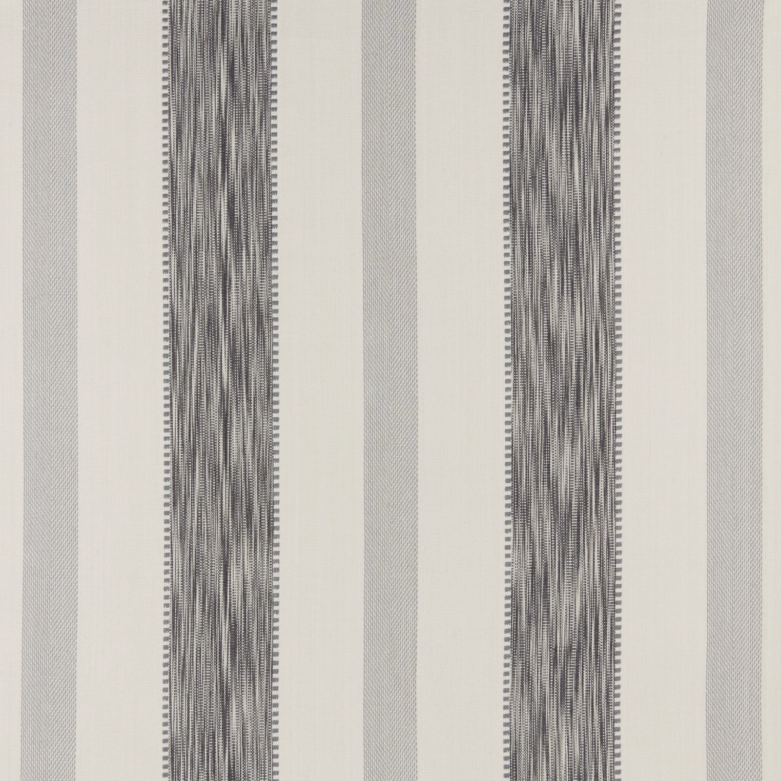 Cream and mineral grey vertical stripe fabric with woven textured bands