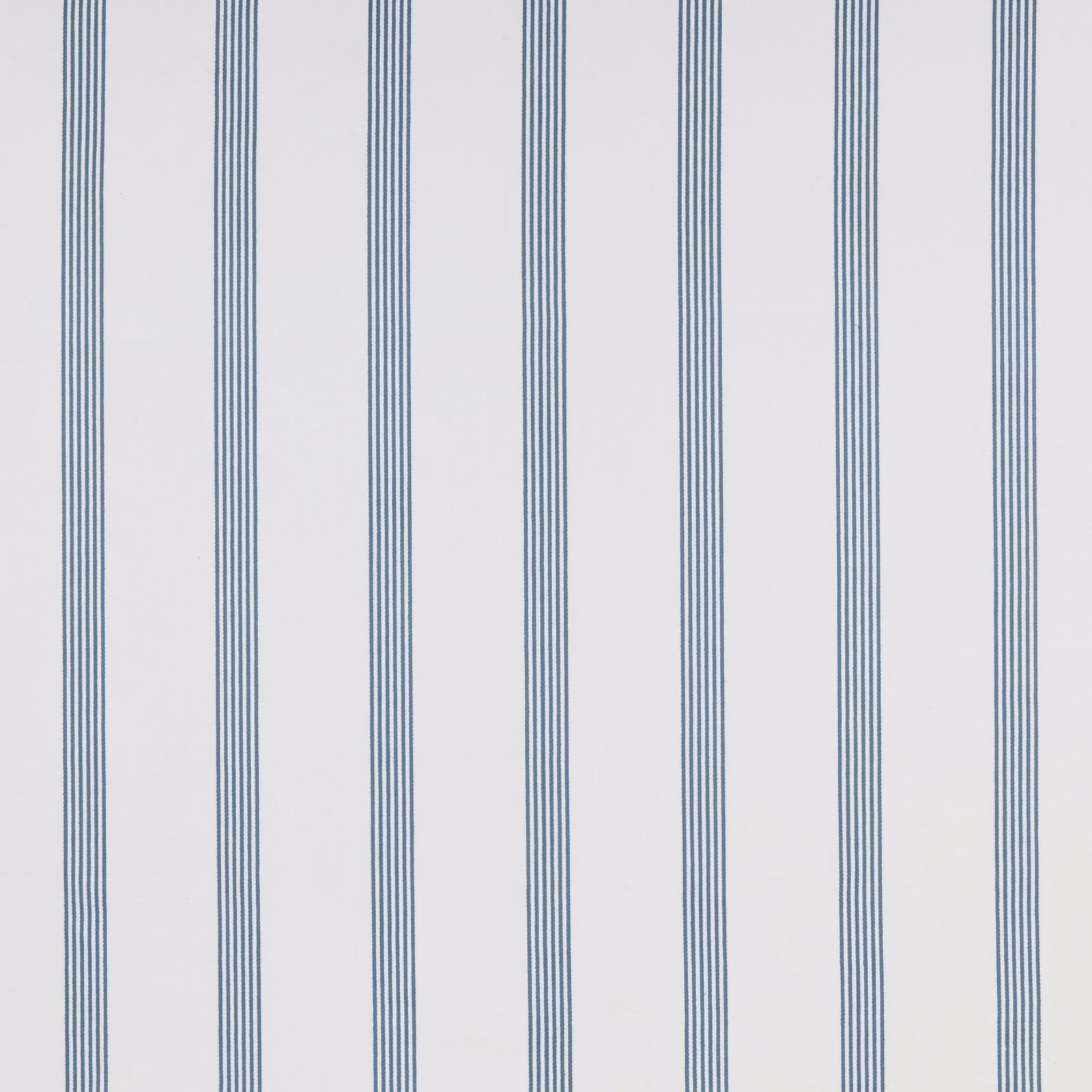Pale cotton fabric with narrow kingfisher-blue vertical stripes
