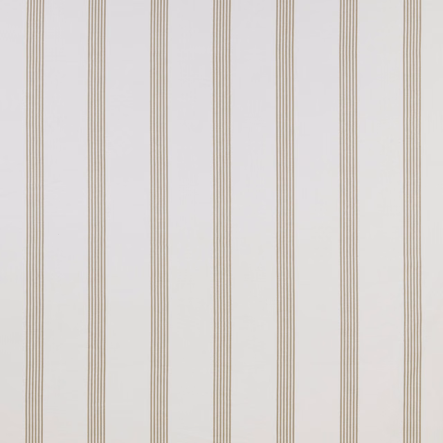 Pale ivory cotton fabric with narrow beige vertical stripes