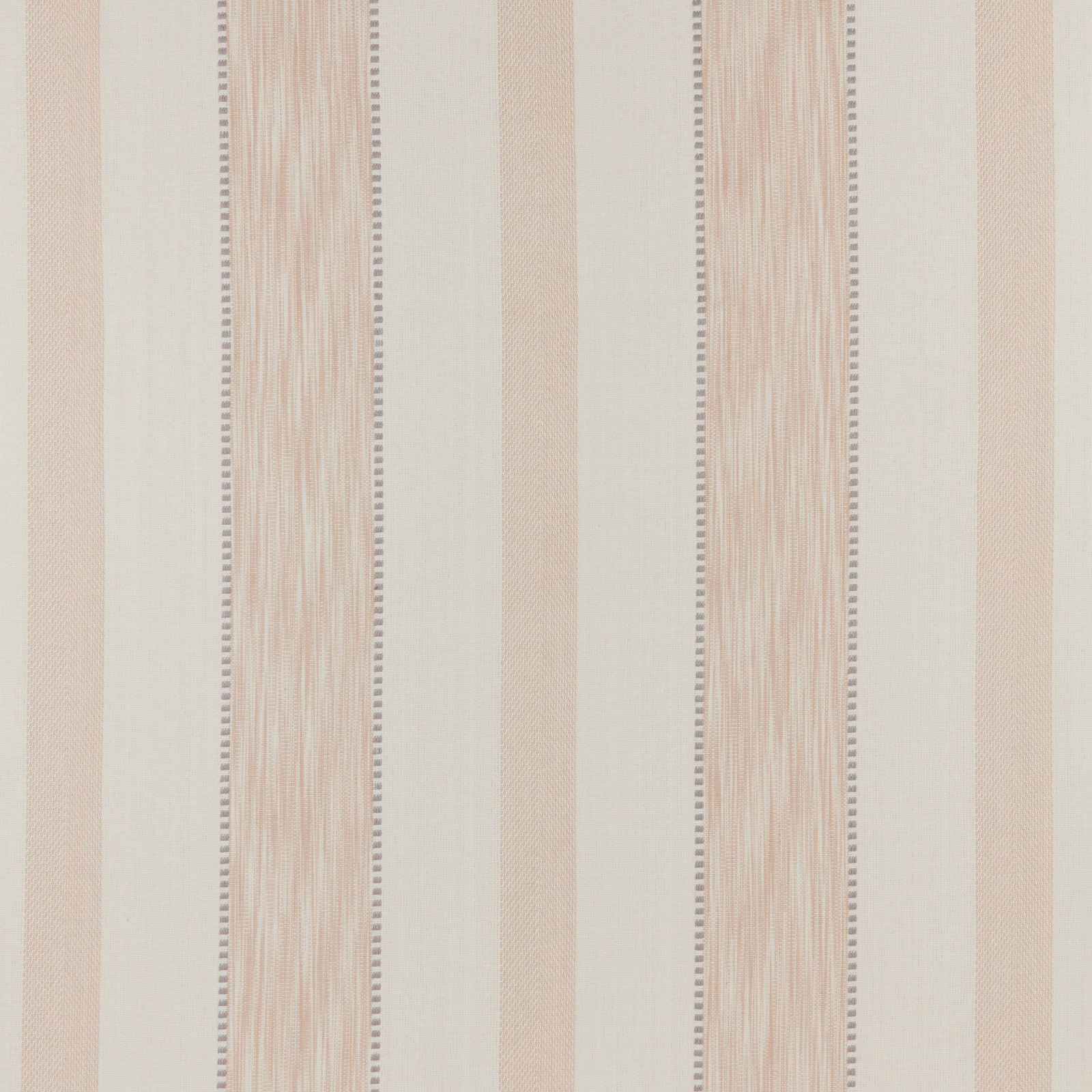 Pale blush and cream vertical striped cotton fabric with dotted dividers