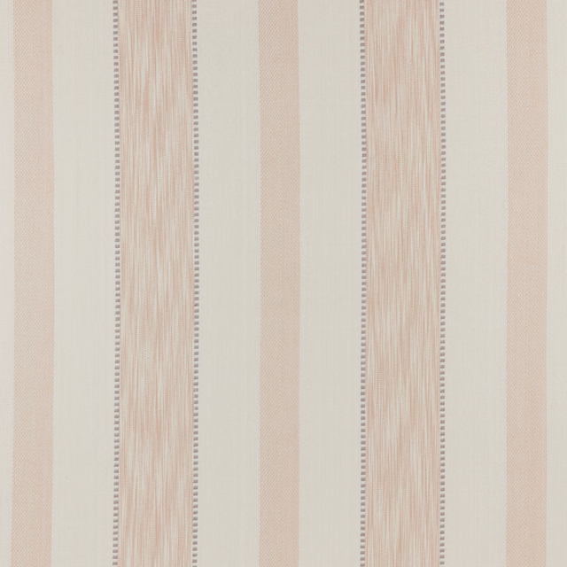 Pale blush and cream vertical striped cotton fabric with dotted dividers