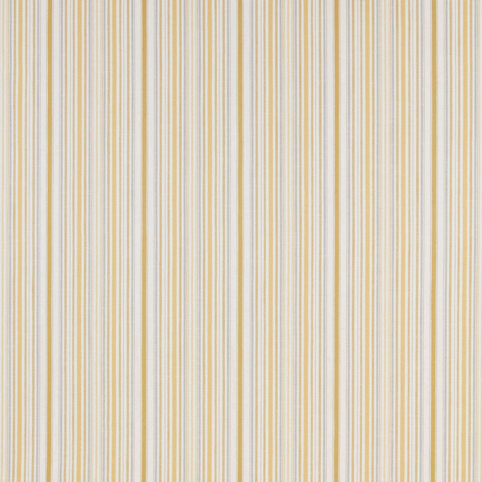 Pale citrus and ivory vertical stripe cotton fabric swatch