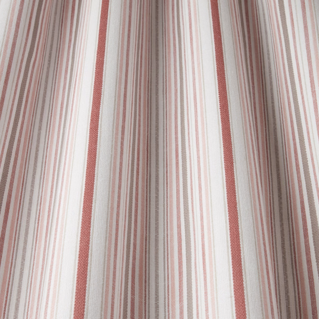 Cream fabric with vertical raspberry and blush wavy stripes