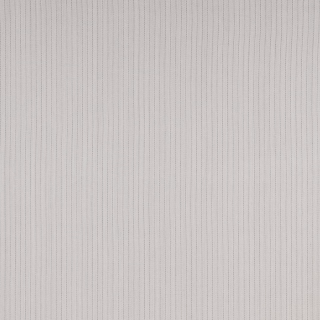 Pale mineral-white cotton fabric with fine vertical pinstripes