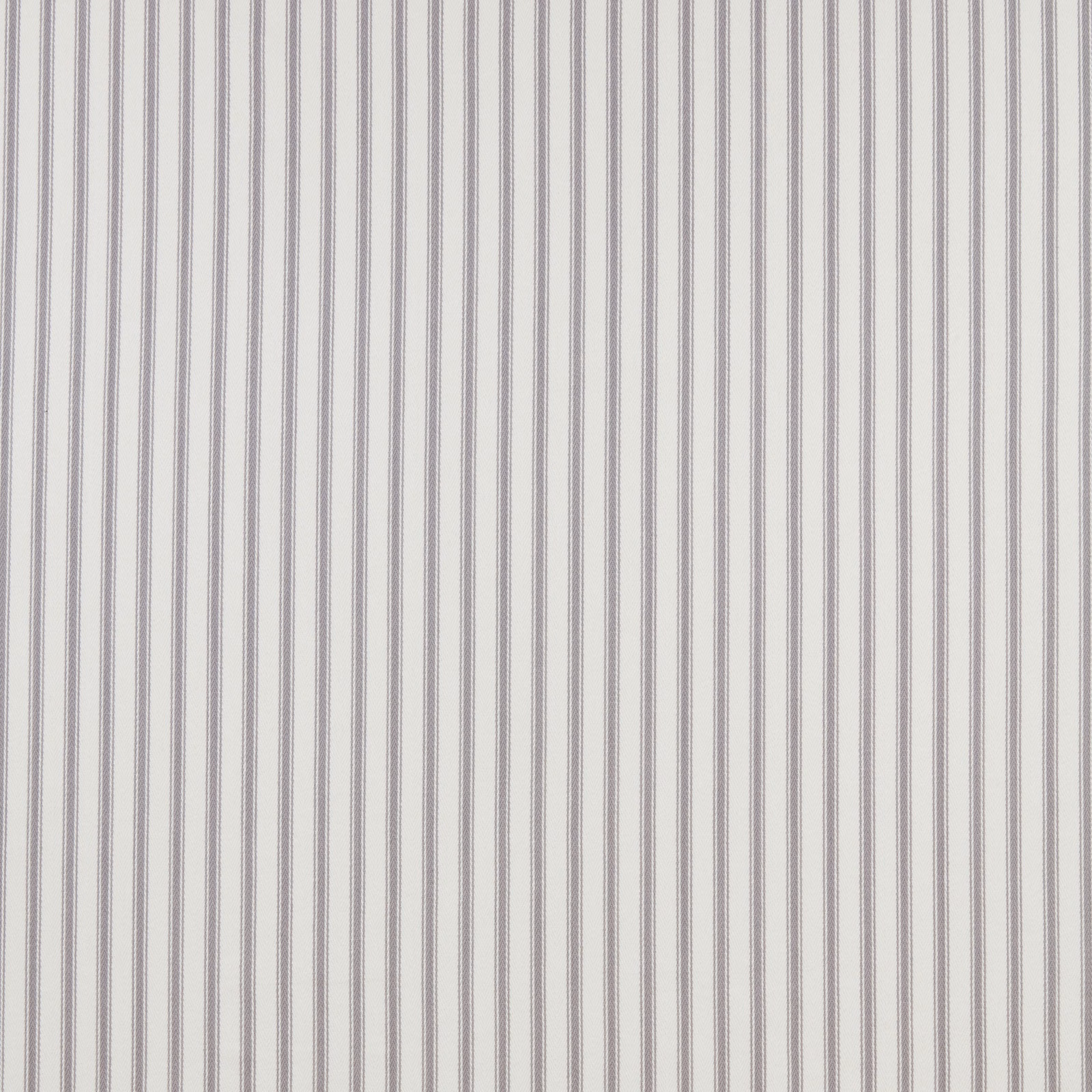 Off-white cotton fabric with narrow mineral-grey vertical stripes