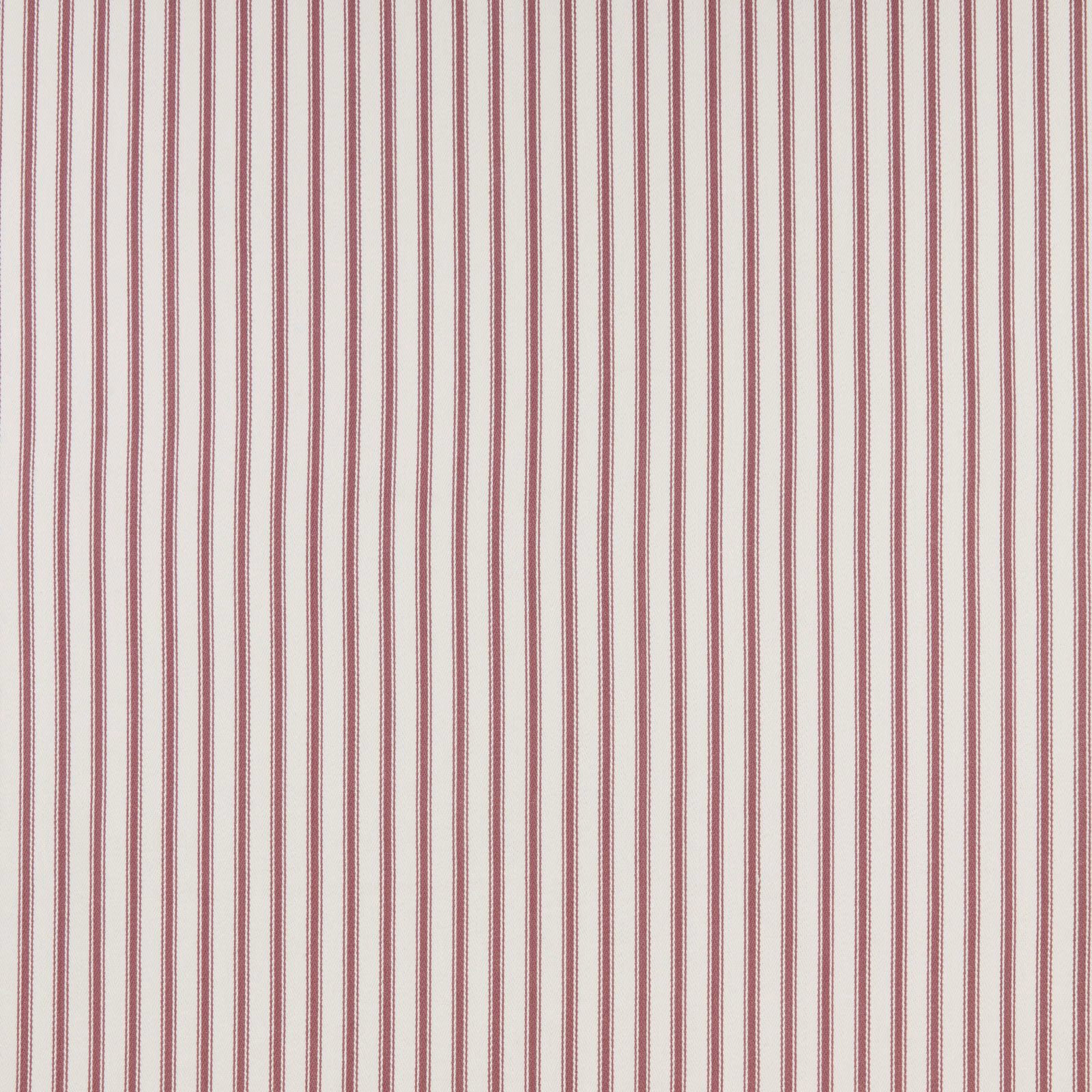 Vertical mulberry pinstripes on a pale ivory cotton fabric swatch