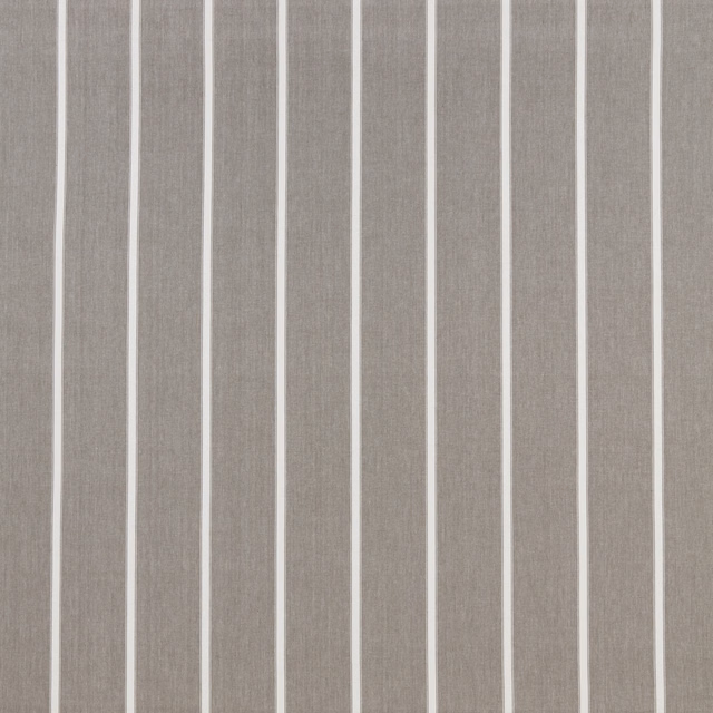 Soft flint grey vertical stripe cotton fabric with pale narrow bands