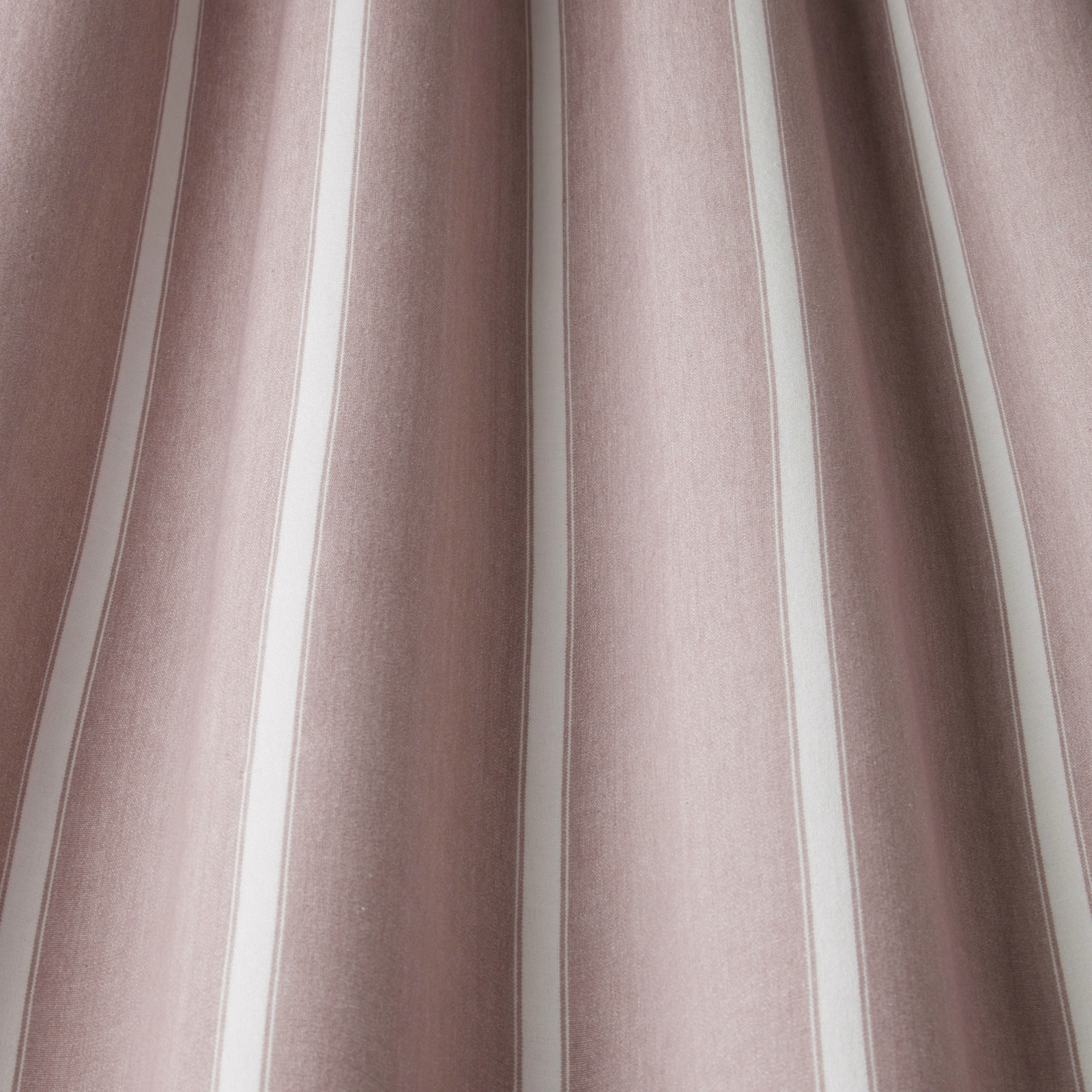 Dusty grape pink striped cotton fabric with pale cream vertical bands