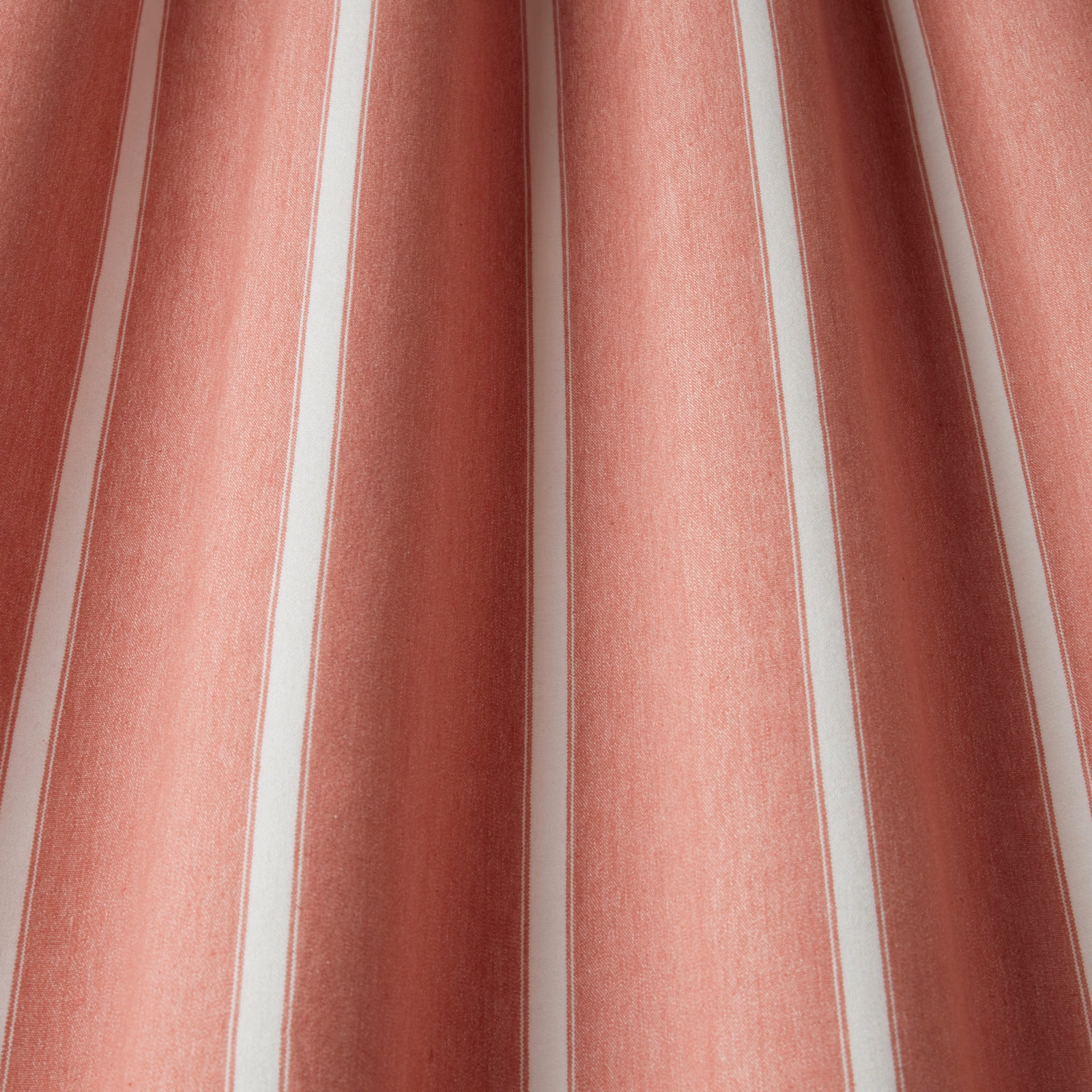 Raspberry pink and ivory wavy stripe cotton fabric with soft woven texture