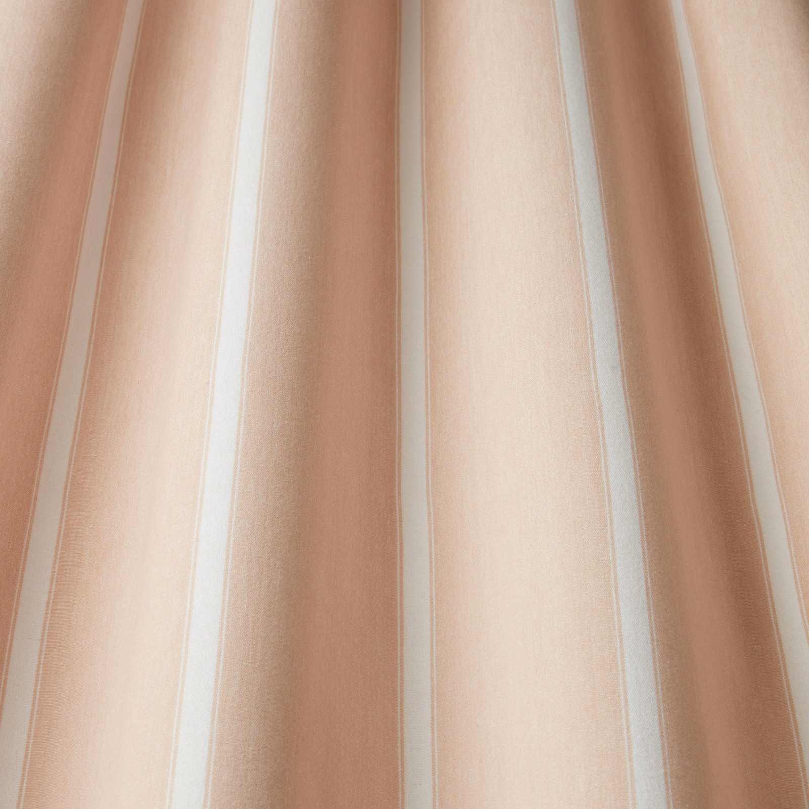 Vertical rose-beige and cream wavy stripes on a smooth cotton fabric swatch