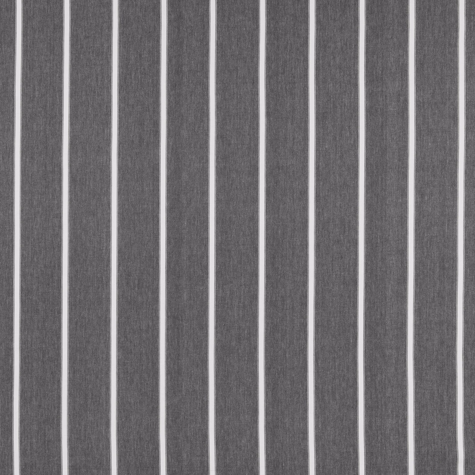 Slate grey cotton stripe with narrow pale vertical pinstripes and textured weave