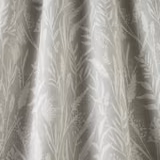 Pebble beige cotton fabric with pale wild grass botanical print